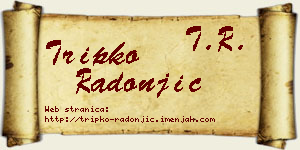 Tripko Radonjić vizit kartica